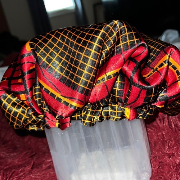 African printed satin lined hair  bonnet - Picture 3 of 10